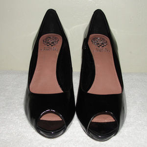 vince camuto black leather heels